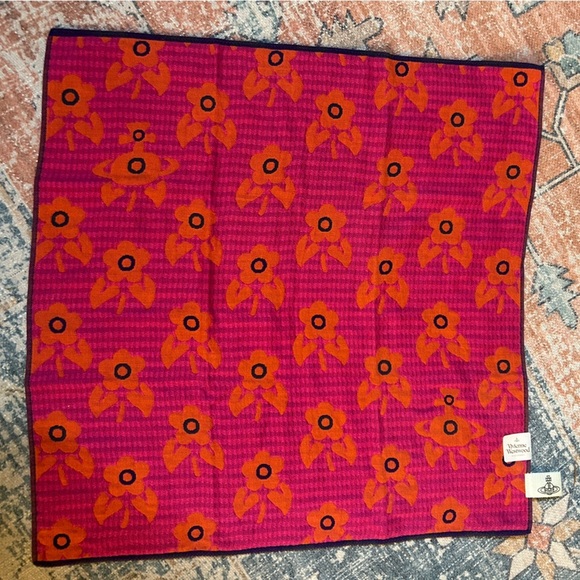 VIVIENNE WESTWOOD Cotton Handkerchief Reversible Orb Floral Design - Picture 3 of 7